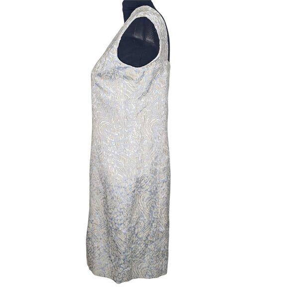 Craig Müller Shift Dress 6 Blue White Cheetah/ Leopard Print Knee Length - Picture 3 of 4